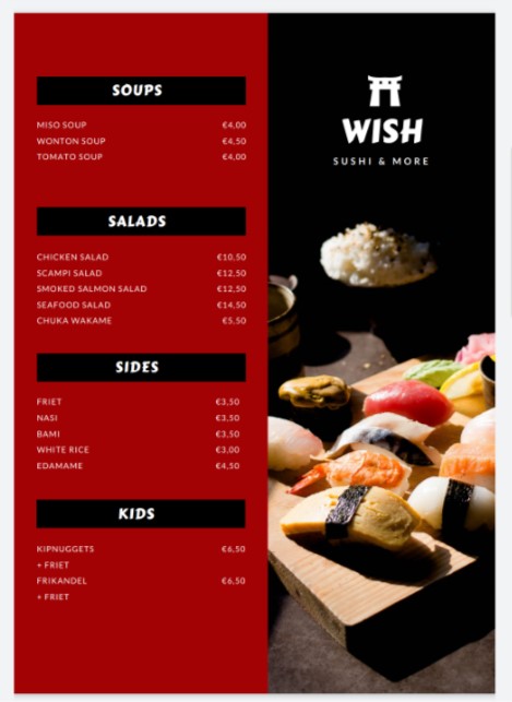 Wish menu 1