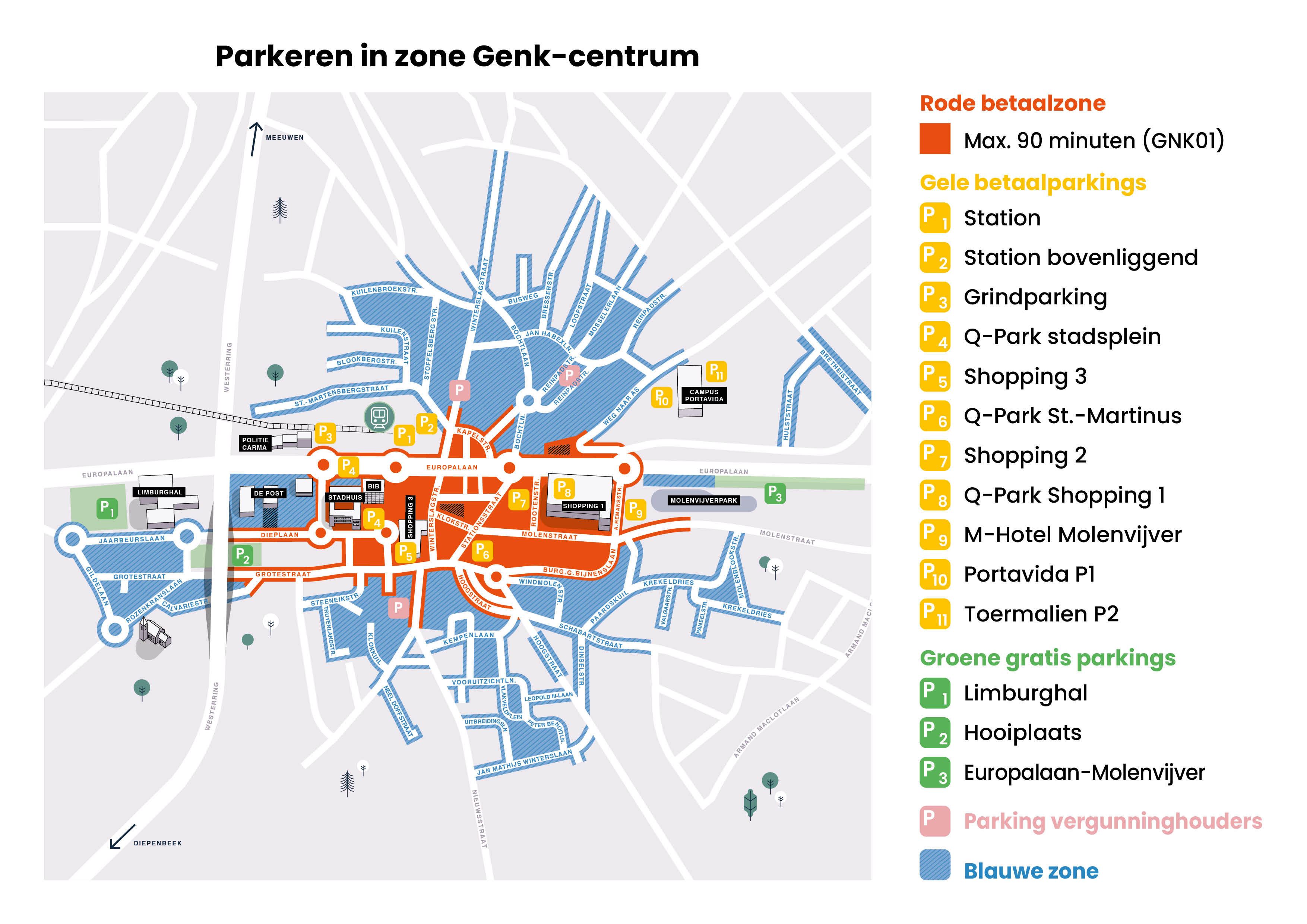 Parkeren in Genk-centrum