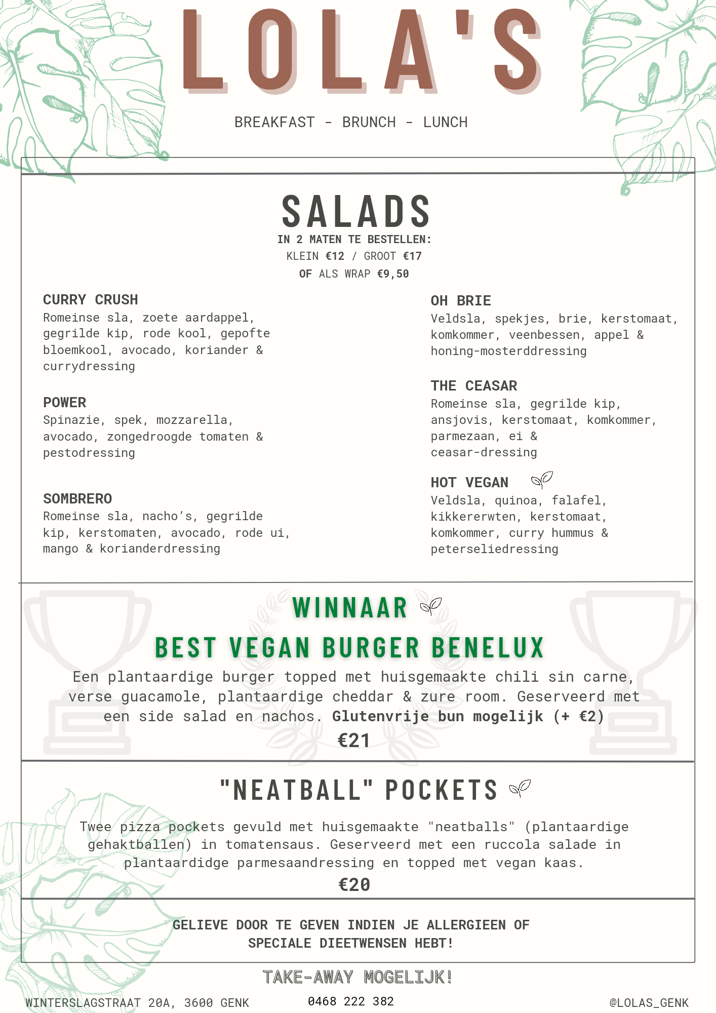 Lola's Saladbar menu 2023 2