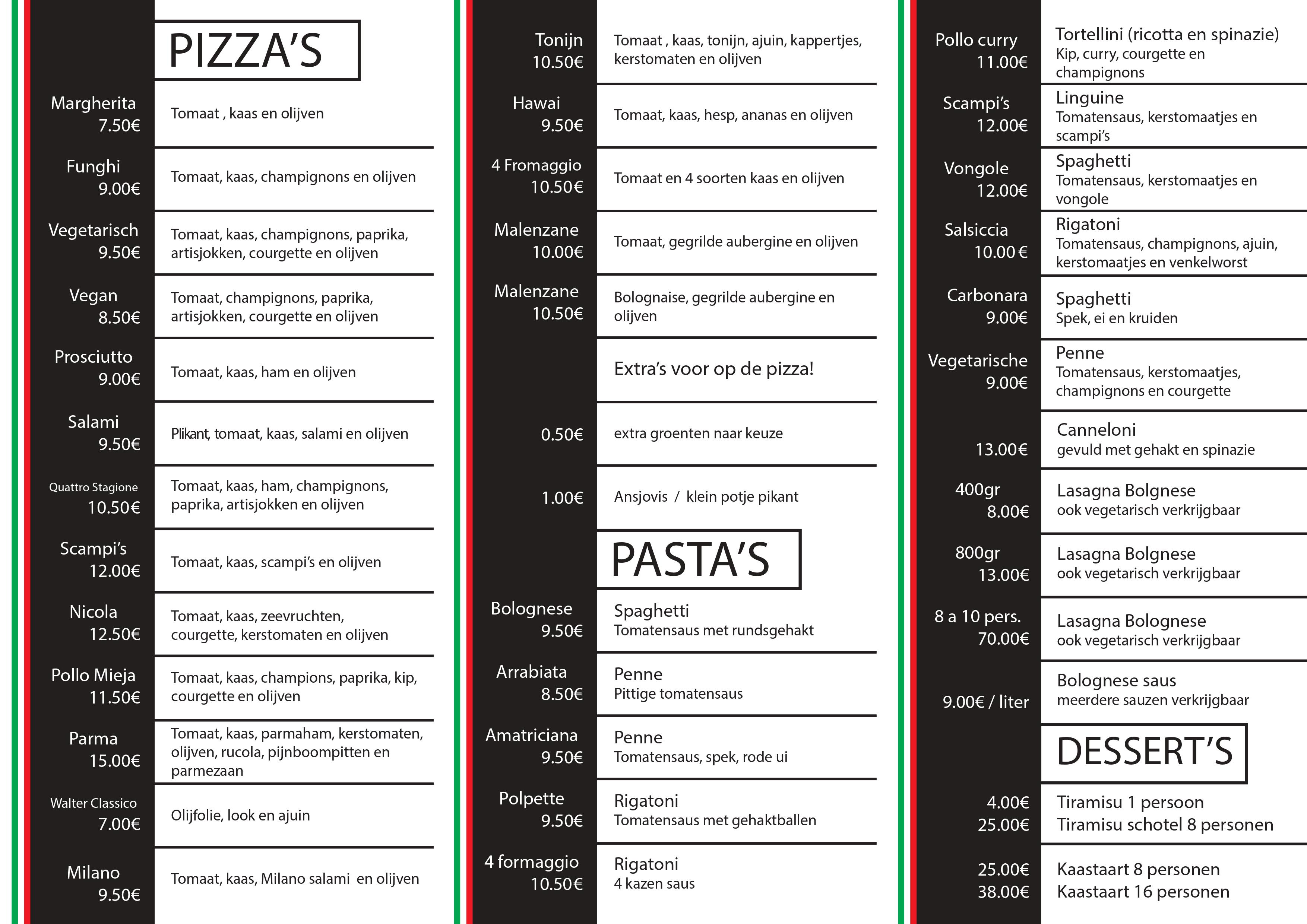 Porta Via menu