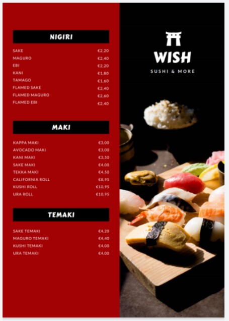 Wish menu 2